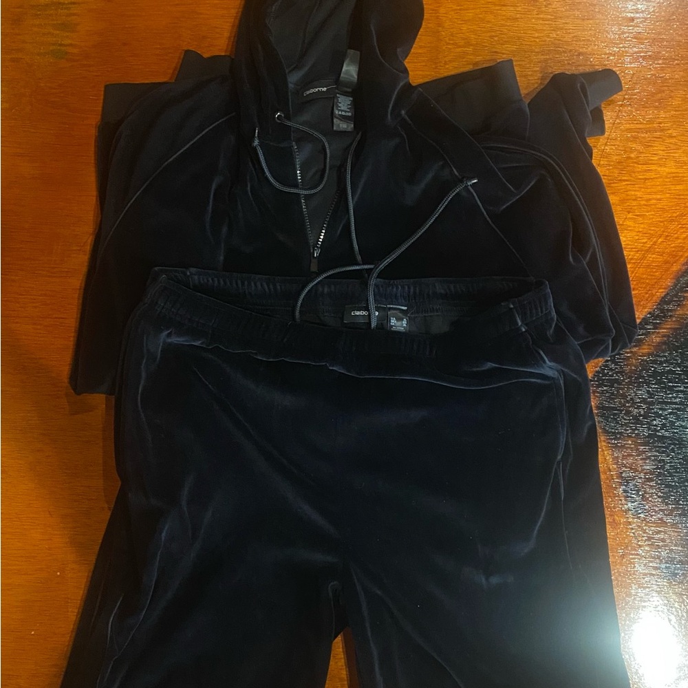 Vintage 90s CLAIBORNE VELVET Men's Black Hoodie JUMPSUIT SIZE XL (B60)